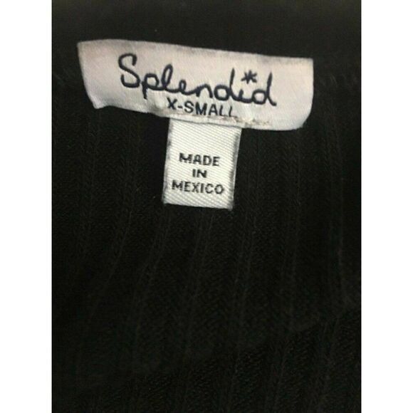 Splendid Womens Solid Black Long Sleeve Cold Shoulder Sweater Top Xs - Picture 5 of 6